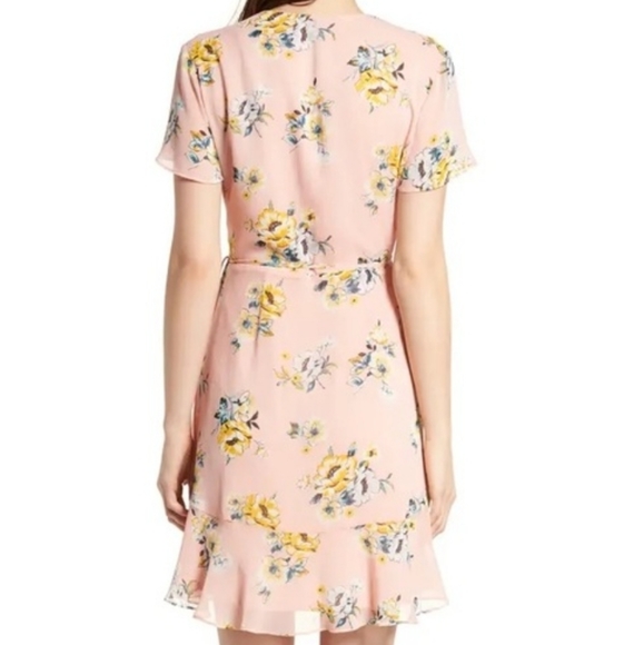 Lush Blousy Ruffle lightweight chiffon wrap dress - Picture 2 of 14